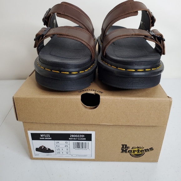 Dr. Martens Myles Brando Leather Sandal Women's Size 12 Men's 11 NEW Dark Brown - Picture 5 of 16